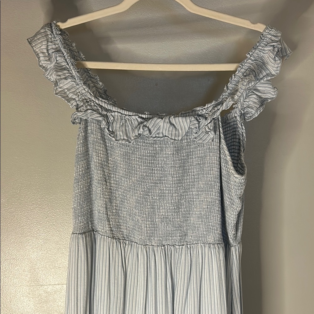 Striped Ruffle Off-Shoulder Dress